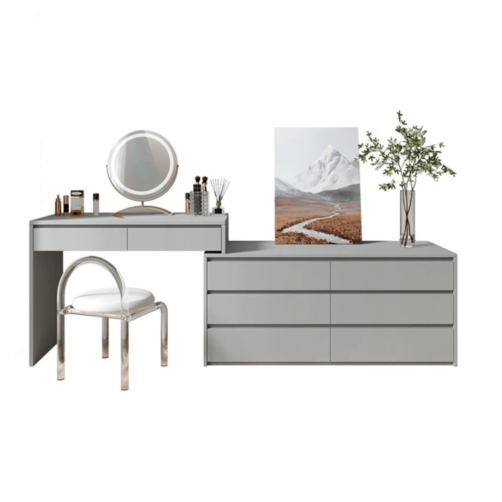 L-shaped Retractable Vanity Desk