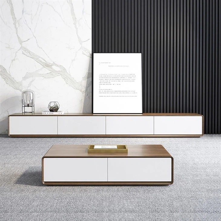 Walnut + Black Veneer TV Cabinet